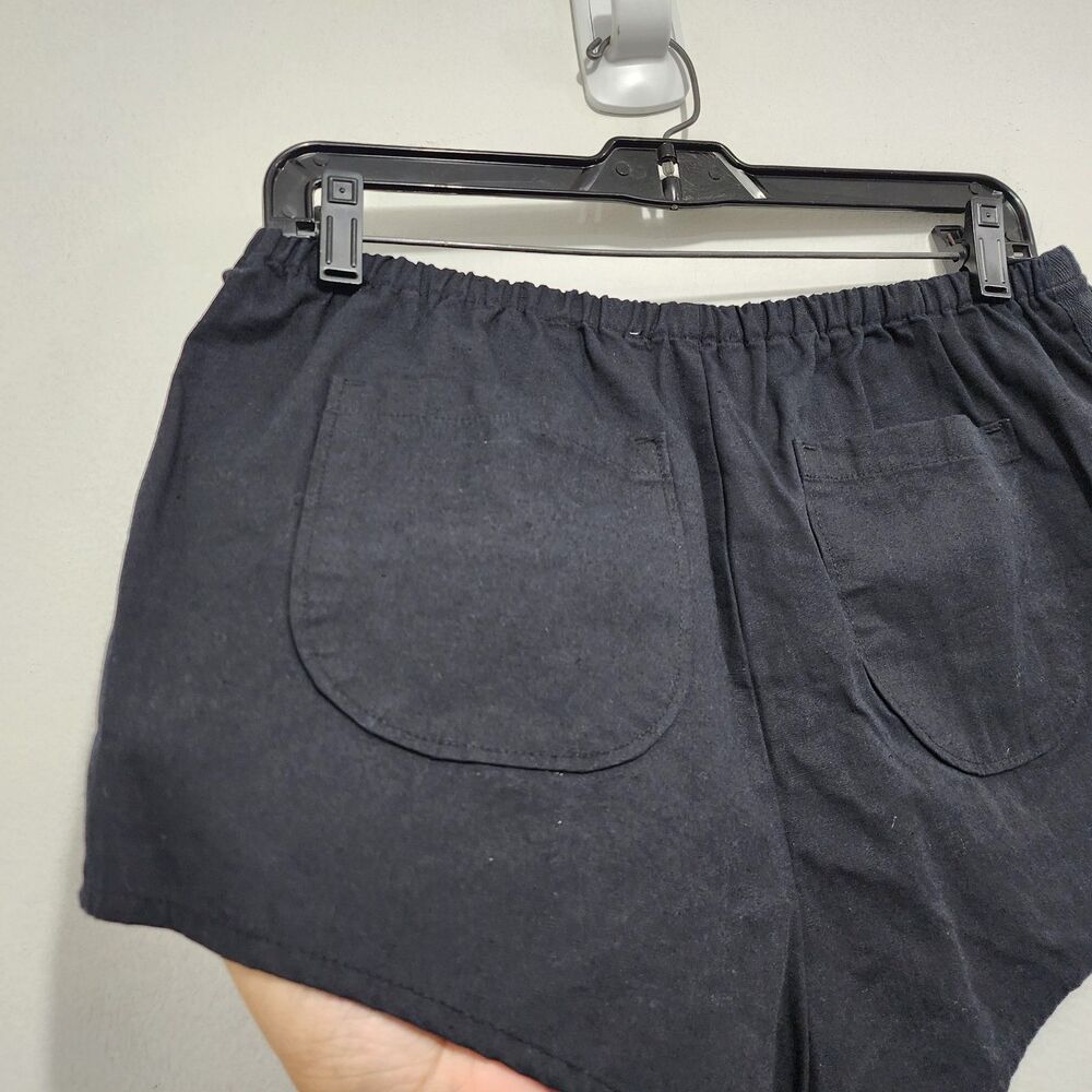 NEW By Anthropologie Women's Black Linen Tap Shorts Pull-on Resort Travel Size S - Picture 4 of 16